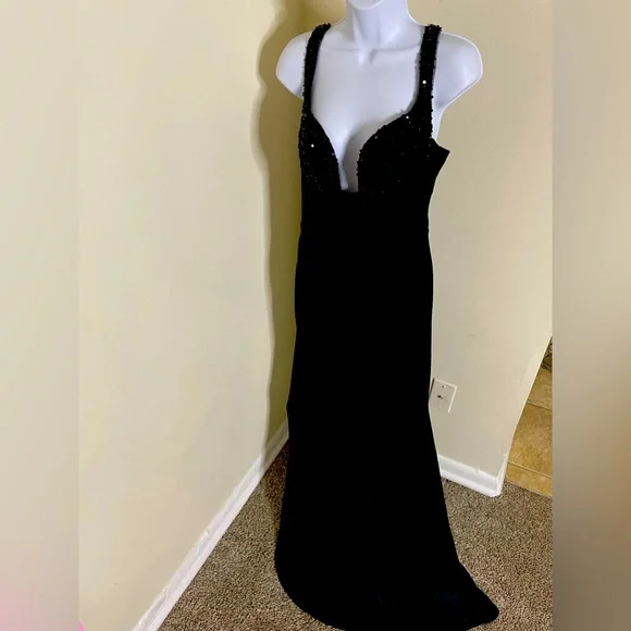 banjul black dress BANJUL Rhinestone Black Bodycon Mini Dress – Corral Western Wear main image 1